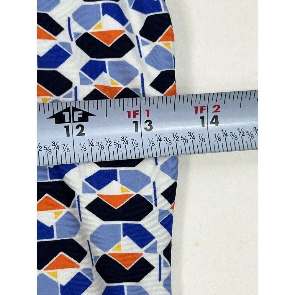 Nautica Swimsuit Dress One-Piece Women's Size M Blue Bottom Multi Top False Lace - Picture 4 of 6